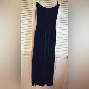 Lark + Gray strapless pull on smocked dress BLACK L/XL